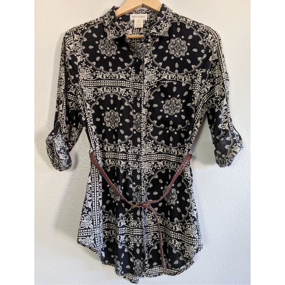 Miley and Molly Belted Tunic Top